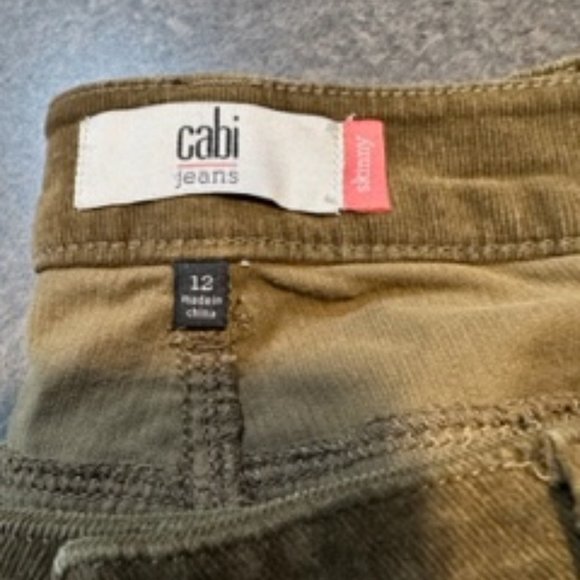 Cabi 3567 Skinny Cord in Moss Green Sz 12 - Picture 6 of 6